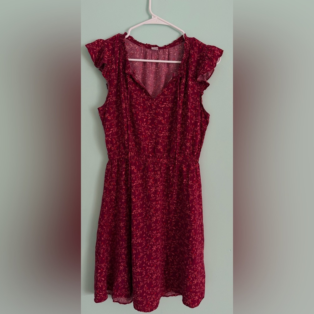 Old Navy Red Floral Mini Dress